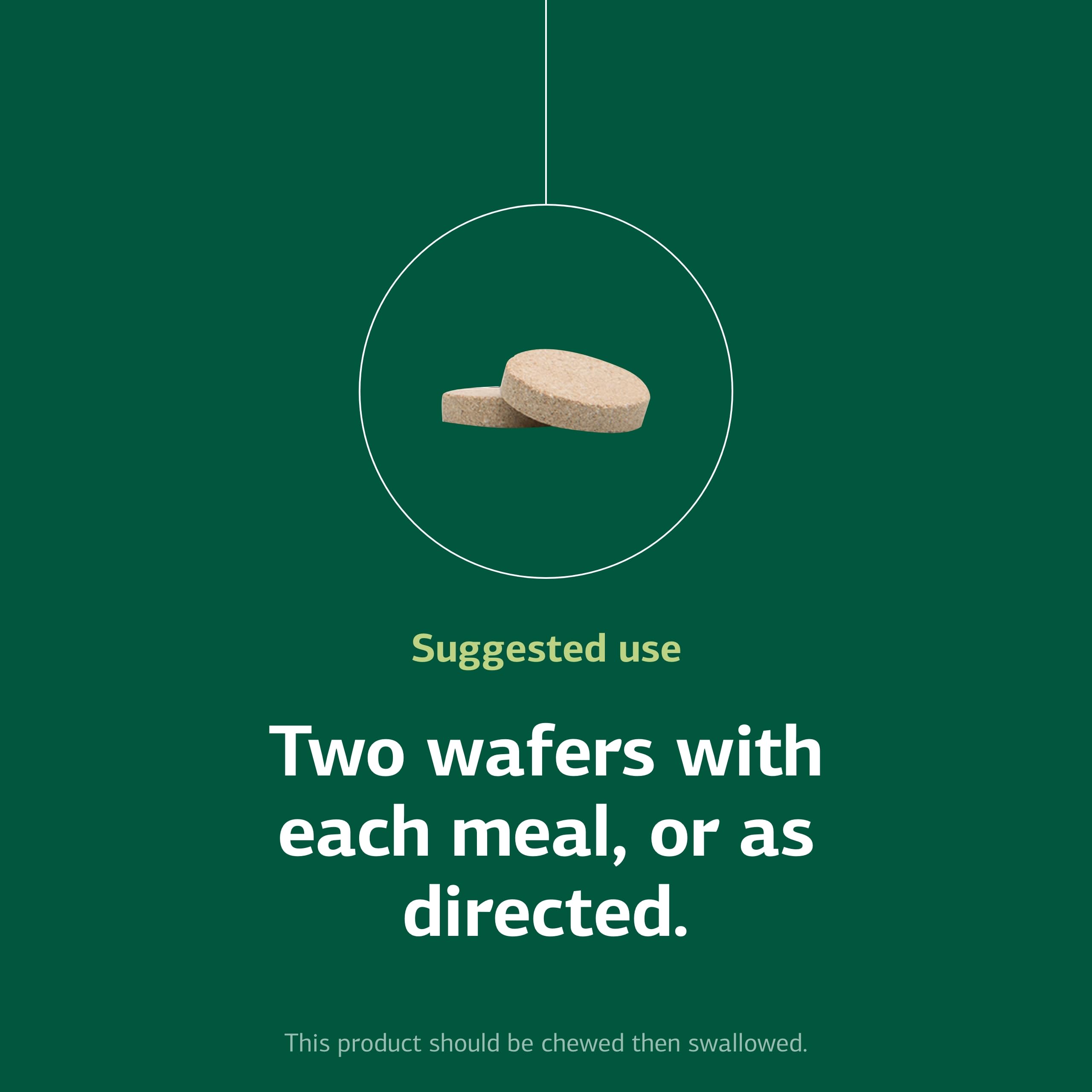 Standard Process Zymex Wafers vegan icon, vegetarian, non-soy formulation.