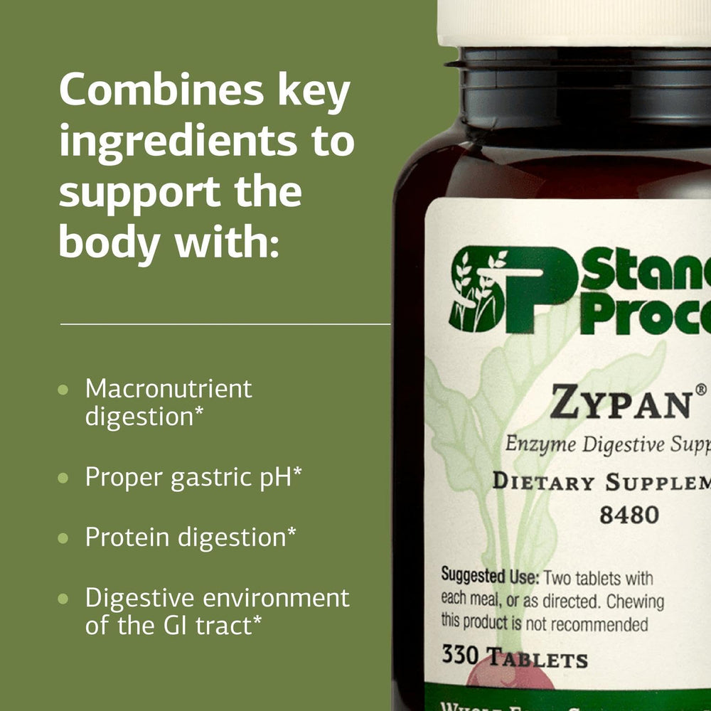 Standard Process Zypan bottle on wood surface ready for daily use.