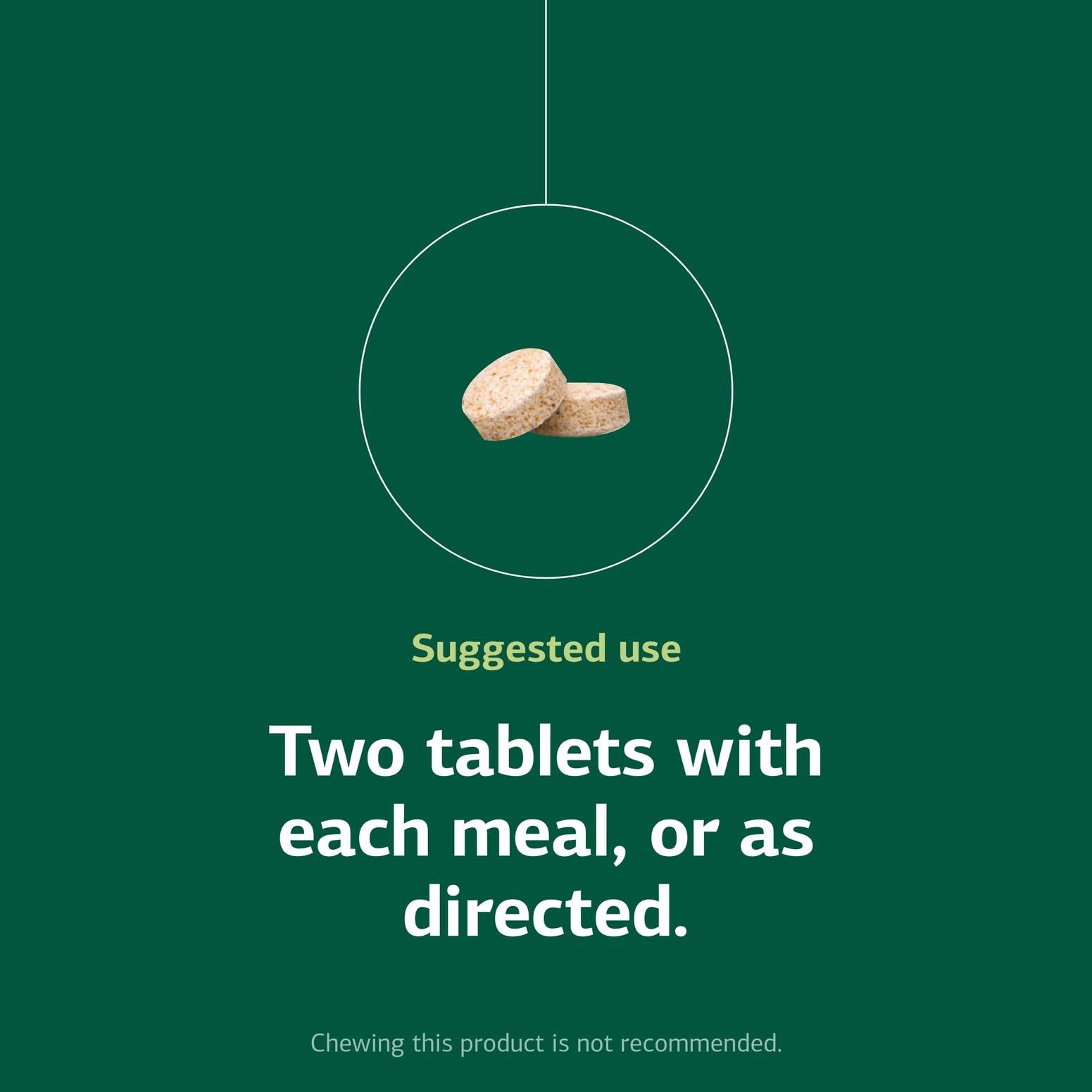 Standard Process Zypan dosage card guides taking two tablets per meal.