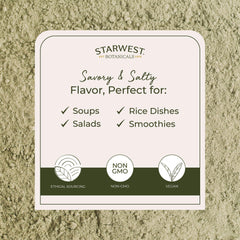 Starwest Botanicals Ascophyllum nodosum powder close-up for culinary use.