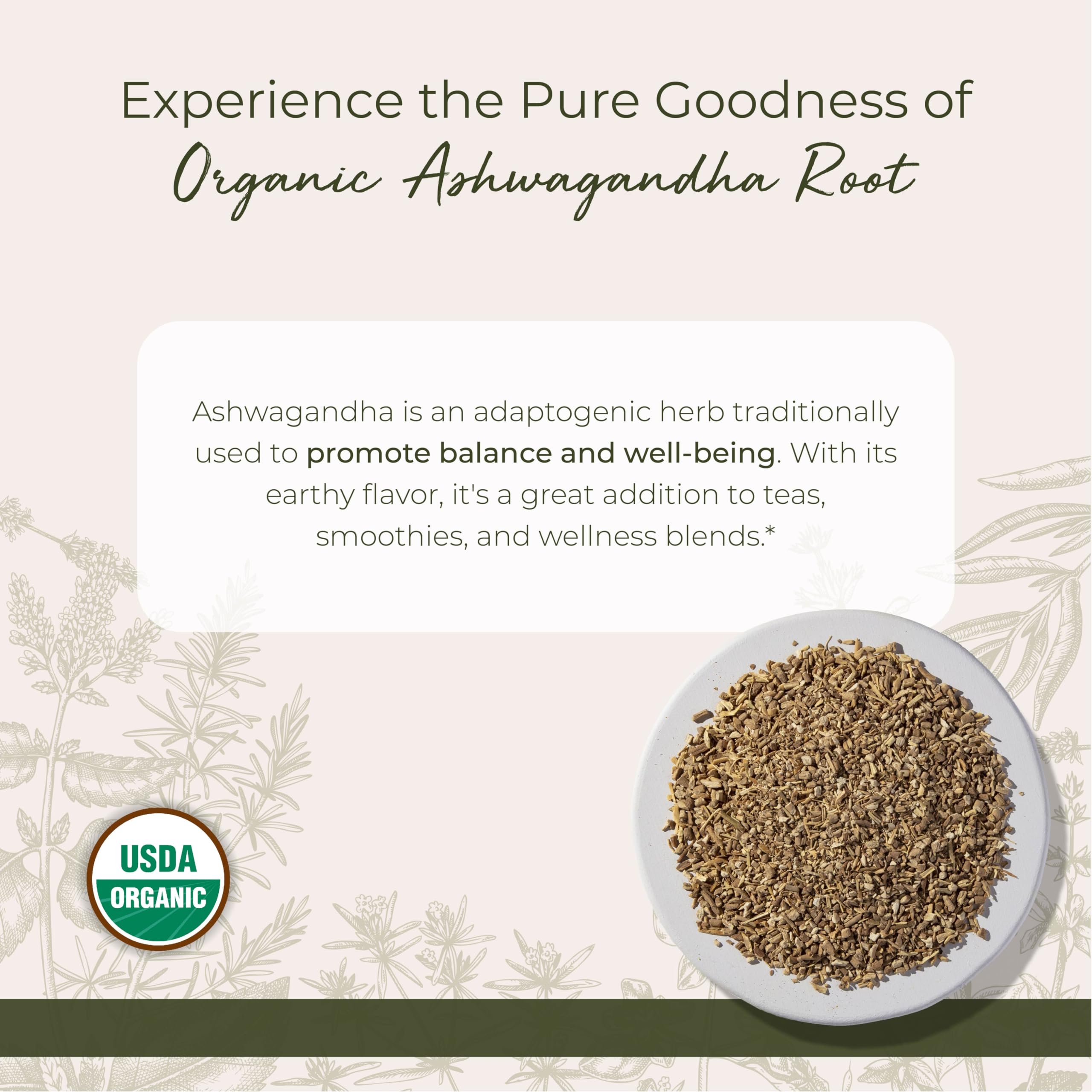 Starwest Botanicals ashwagandha-root cut-sifted for easy measuring
