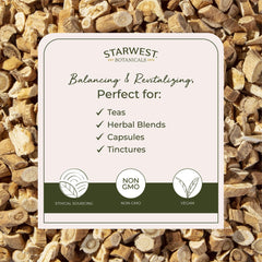 Astragalus root infusion in a cup using Starwest Botanicals dried root.