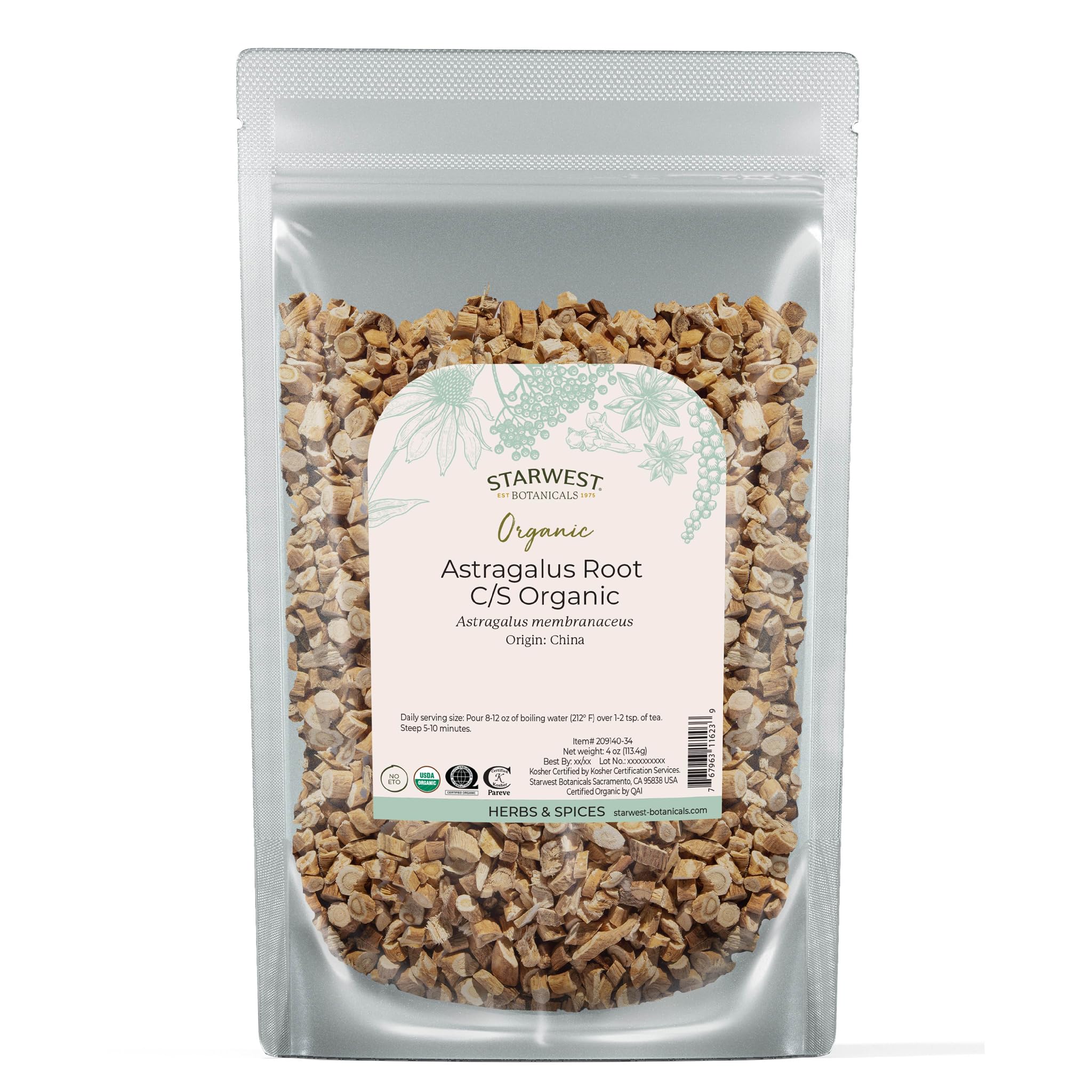 Starwest Botanicals astragalus root tea bundle for easy at-home infusions.