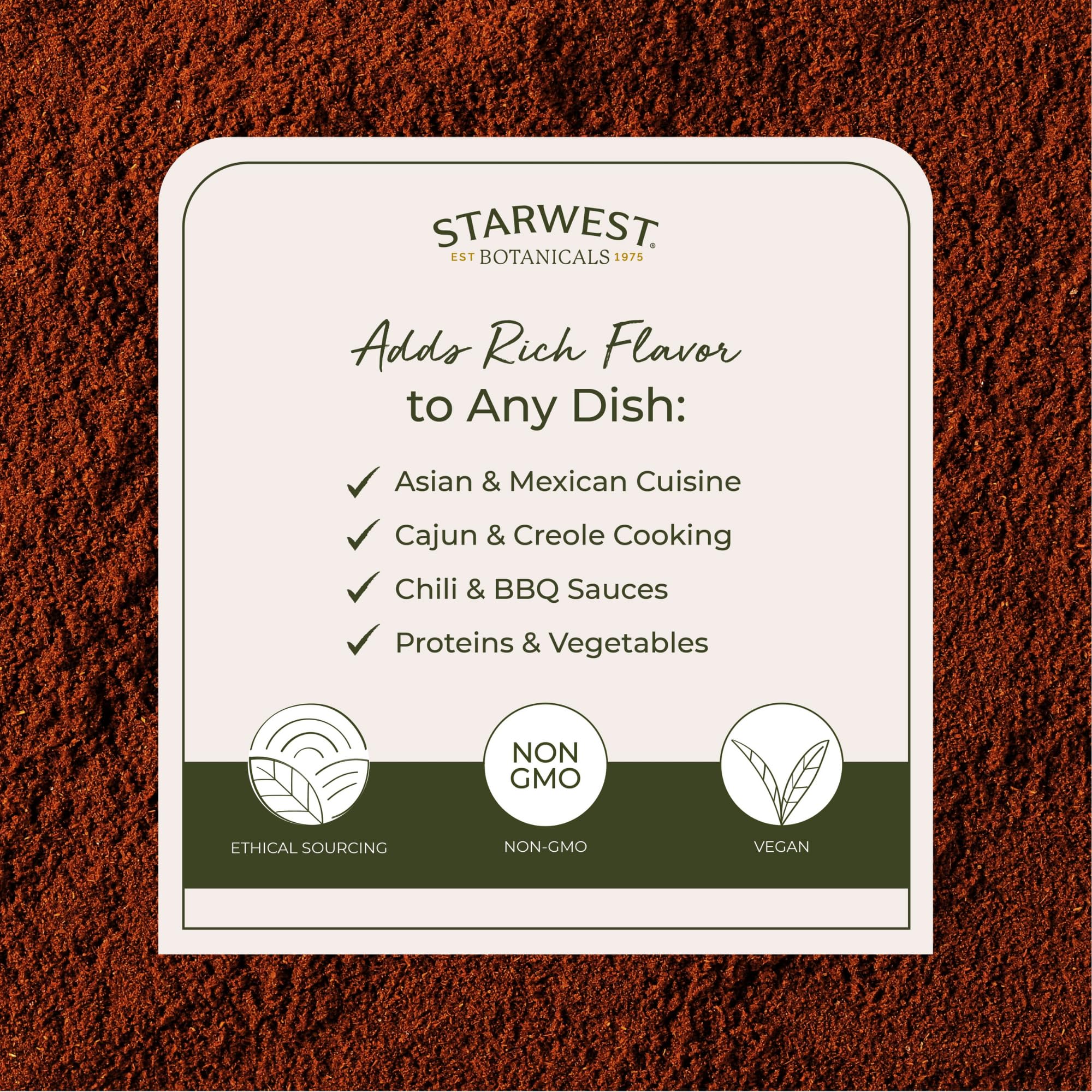 Starwest Cayenne on a spice shelf, a pantry staple for bold flavor.