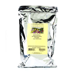 Starwest Botanicals Diatomaceous Earth supplement bottle close-up, easy to add to daily wellness routines.