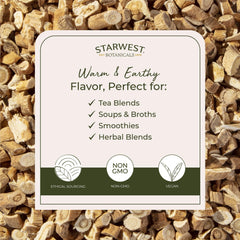 Dried astragalus root by Starwest, perfect for brewing herbal tea.