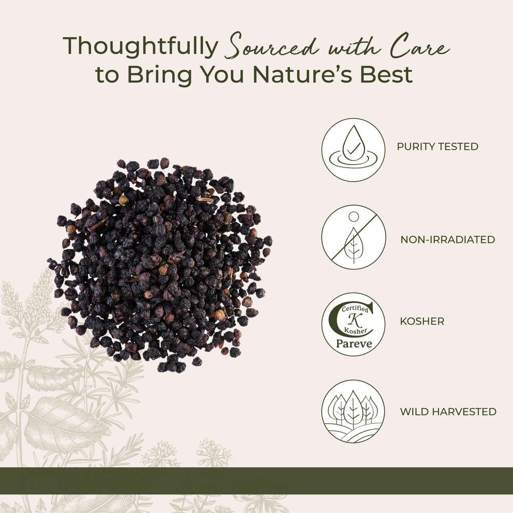 Starwest Botanicals elderberries for syrup making, rich color and natural sweetness.