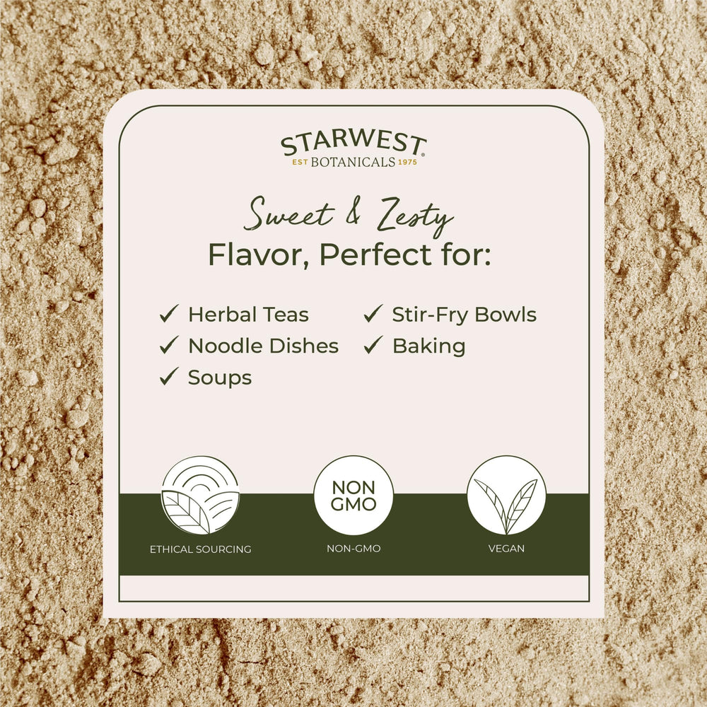 Starwest Botanicals ginger root powder added to baking for warm flavor