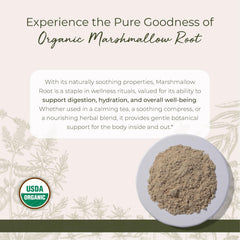 Starwest Botanicals marshmallow root powder shown for a herbal tea blend.