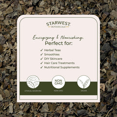 Starwest Botanicals Moringa Tea Brew, earthy, slightly sweet leaf for enhanced beverages.