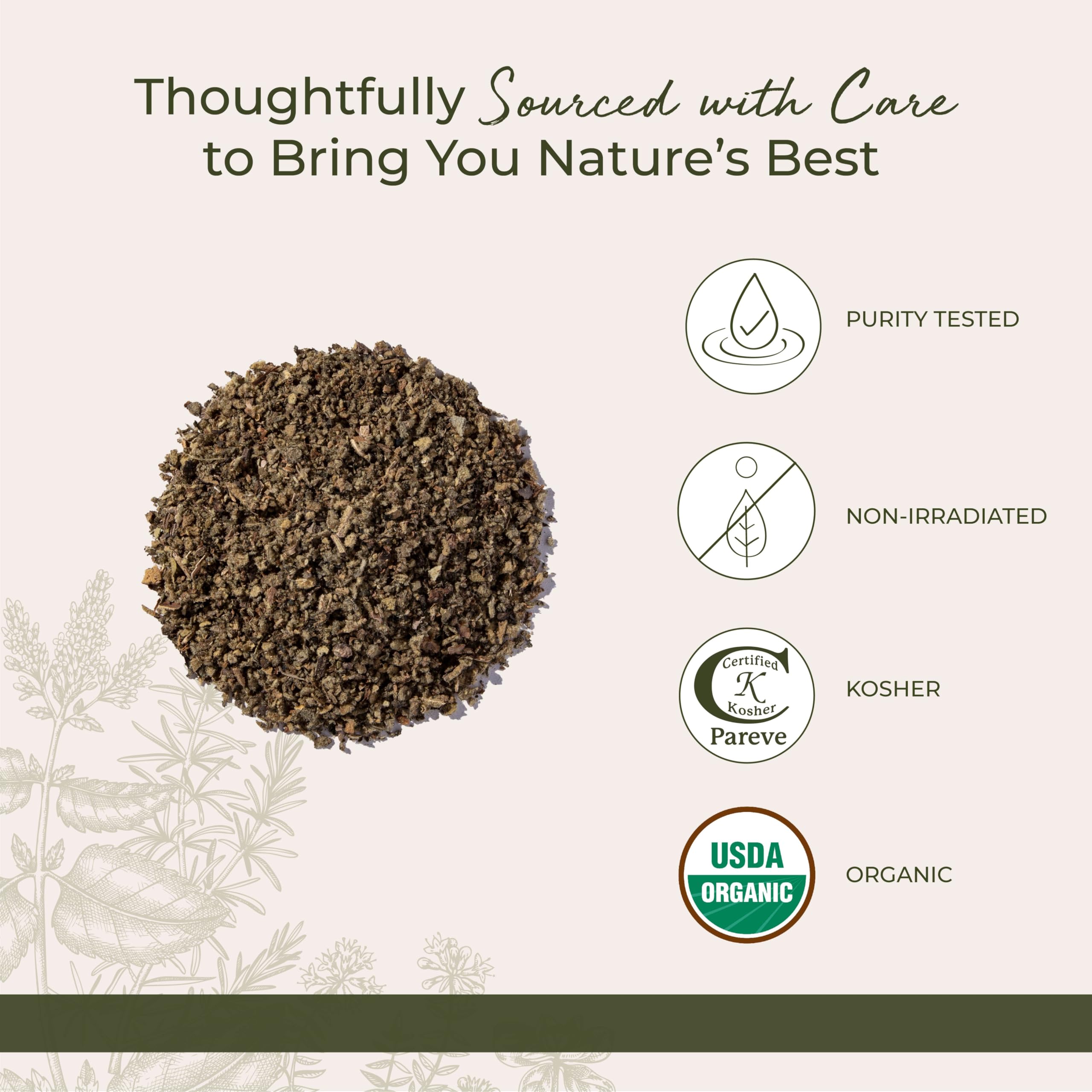 Starwest Botanicals mullein tea in cup, soothing ritual for calm moments.