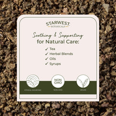 Starwest Botanicals Mullein leaf close-up, premium texture for herbal tea prep.