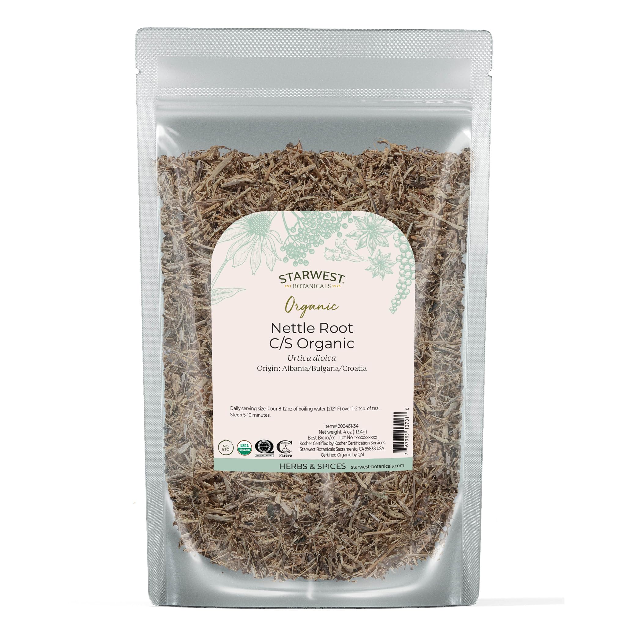 Starwest Botanicals nettle root dried leaves for tea and cooking
