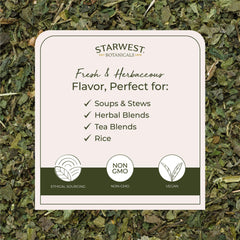 Organic certification and Kosher seal for Starwest nettle leaf.