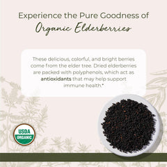 Starwest Botanicals organic kosher elderberries label signaling purity and quality.