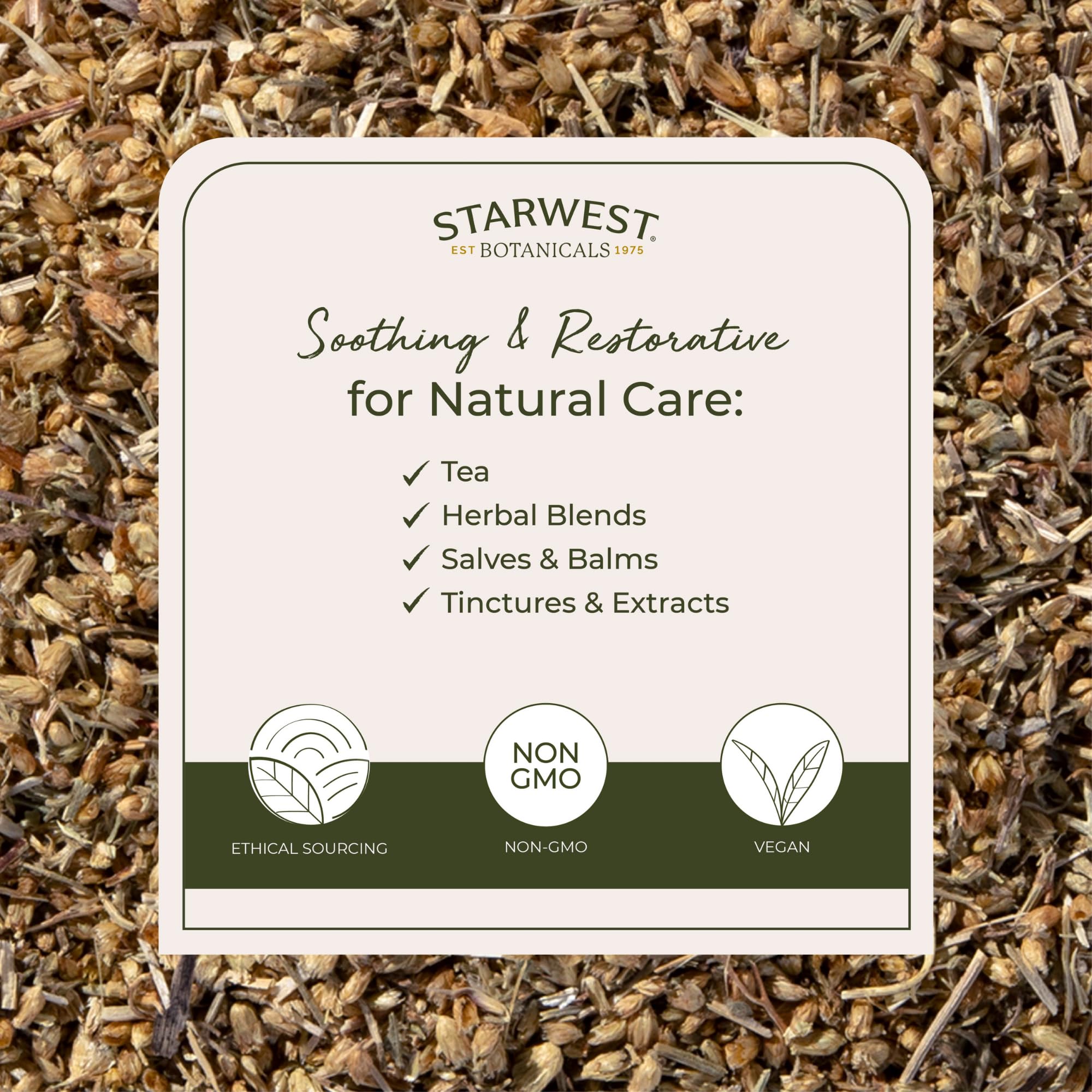 Starwest Botanicals Organic Yarrow flowers bulk bag for everyday herbal use.