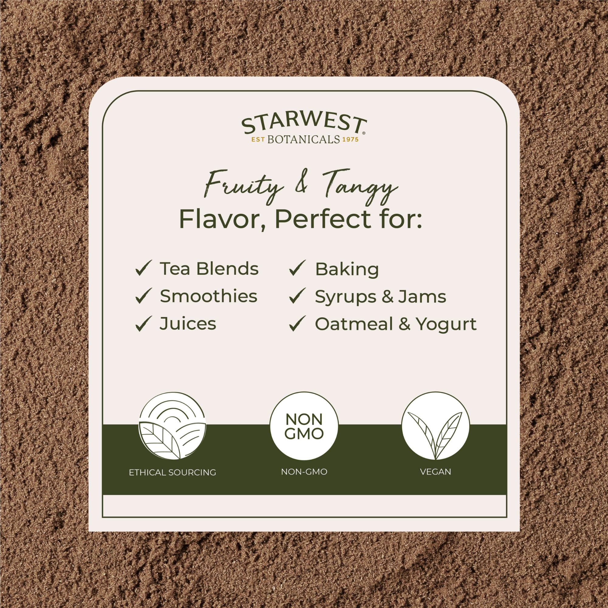 Starwest Botanicals Rosehips Powder ideal for tea preparation and smoothies