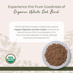 Starwest Botanicals white oak bark powder being prepared for tea infusion