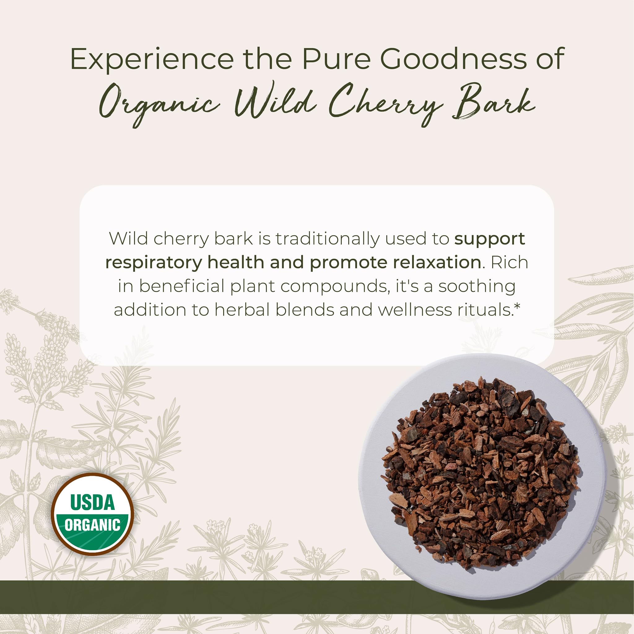 Wild Cherry Bark cut and sifted ready for tea and infusions