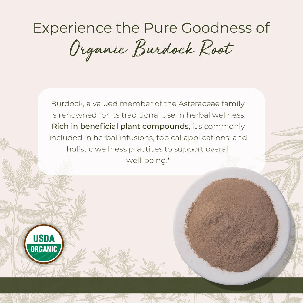 Starwest Burdock Root Powder tea infusion highlights earthy flavor and subtle sweetness in beverages.