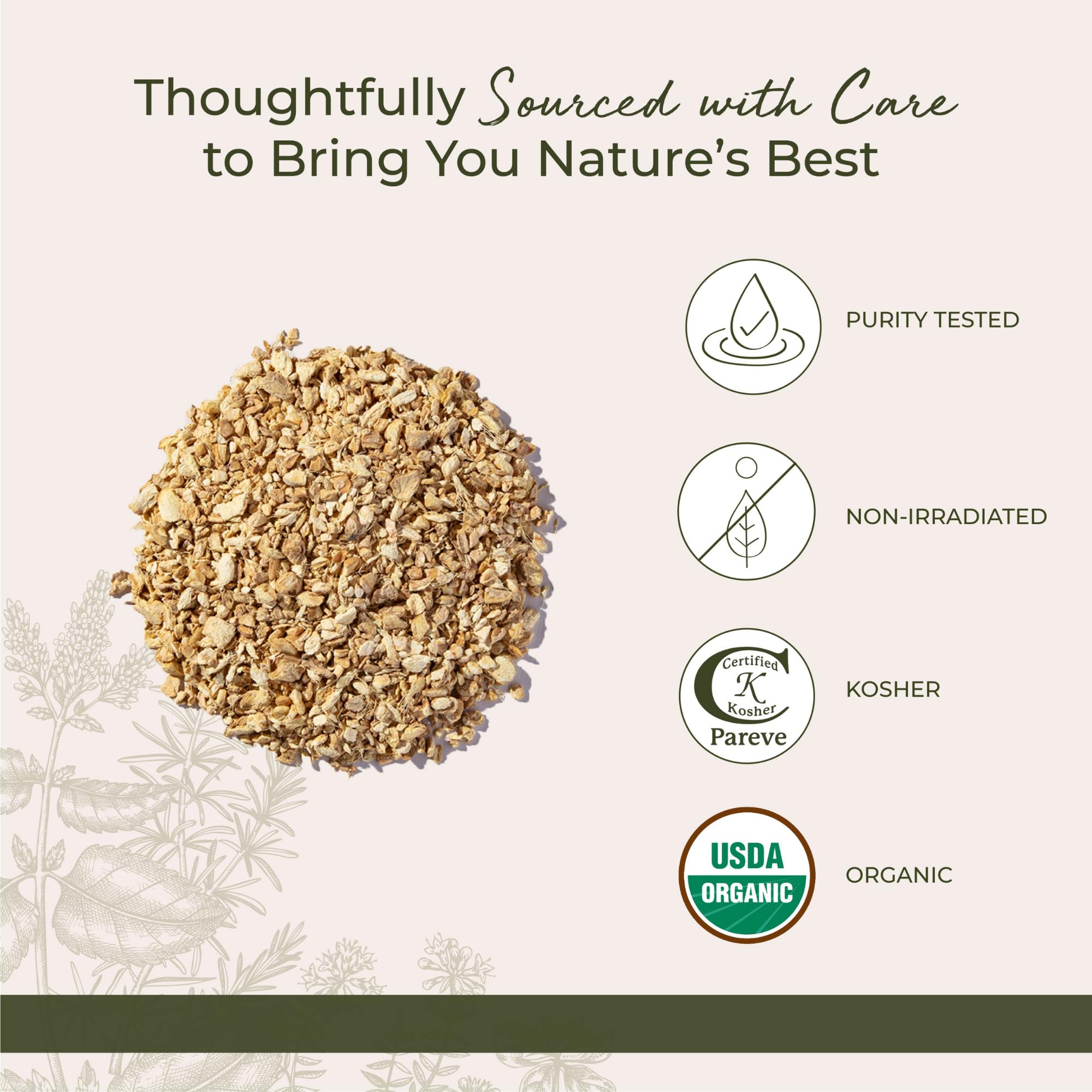 Starwest Botanicals Organic Ginger Root cut for baking and desserts