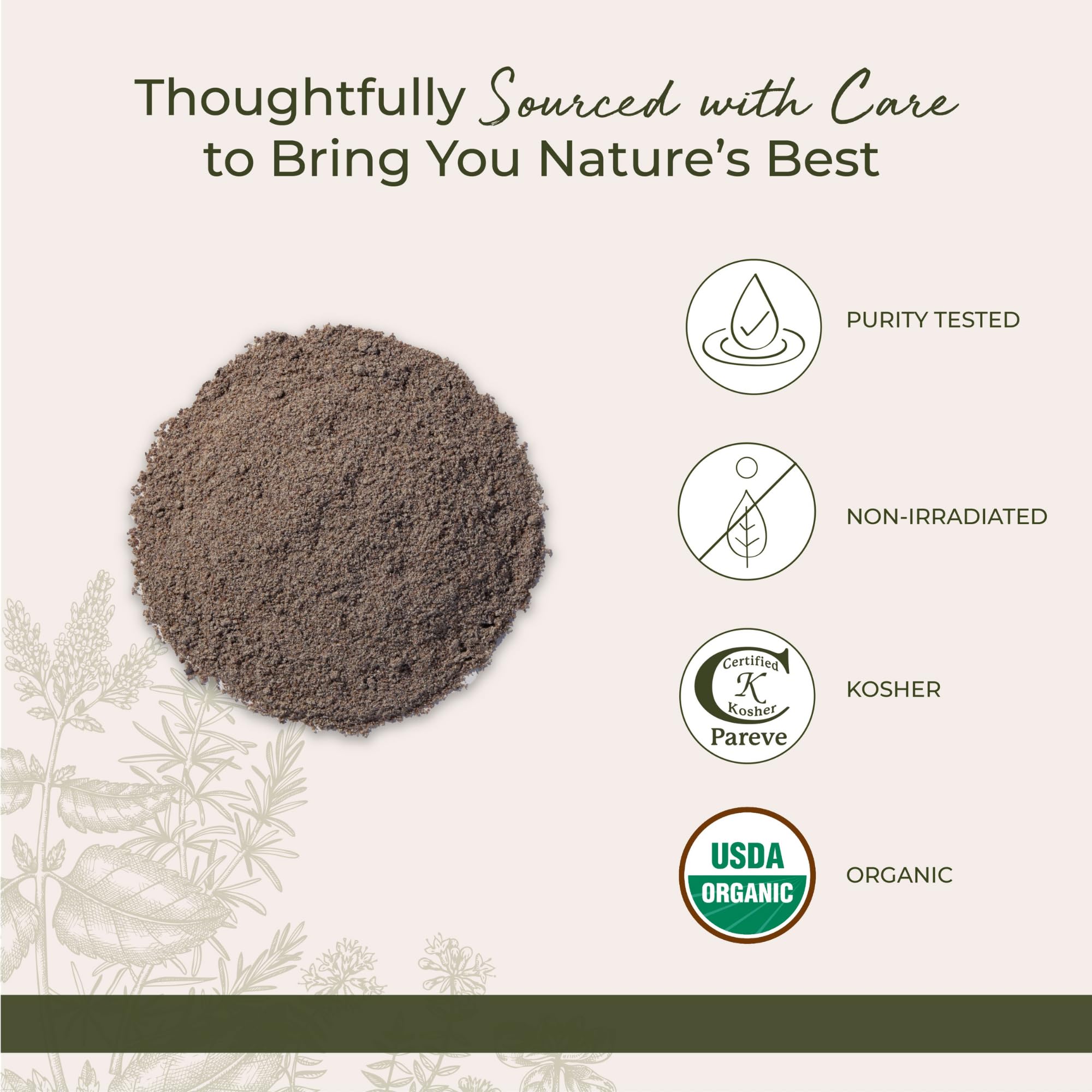 Starwest milk thistle powder bag with organic labeling