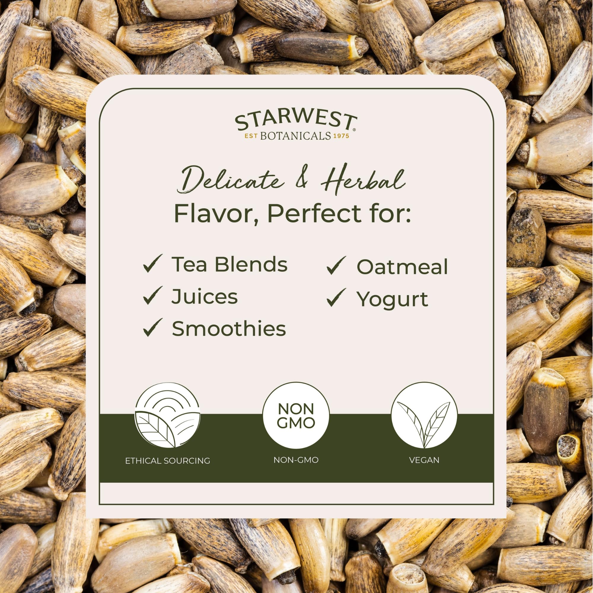 Starwest Milk Thistle seeds sprinkled on oatmeal or yogurt offers subtle texture.