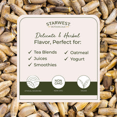 Starwest Milk Thistle seeds sprinkled on oatmeal or yogurt offers subtle texture.