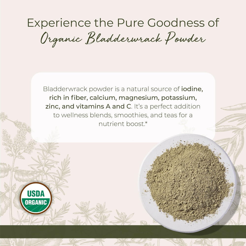 Starwest organic dried bladderwrack, versatile seaweed for soups and blends.
