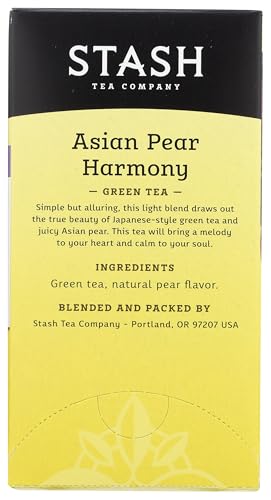 Stash Asian Pear Harmony Green Tea brew in cup conveys clear, inviting aroma.
