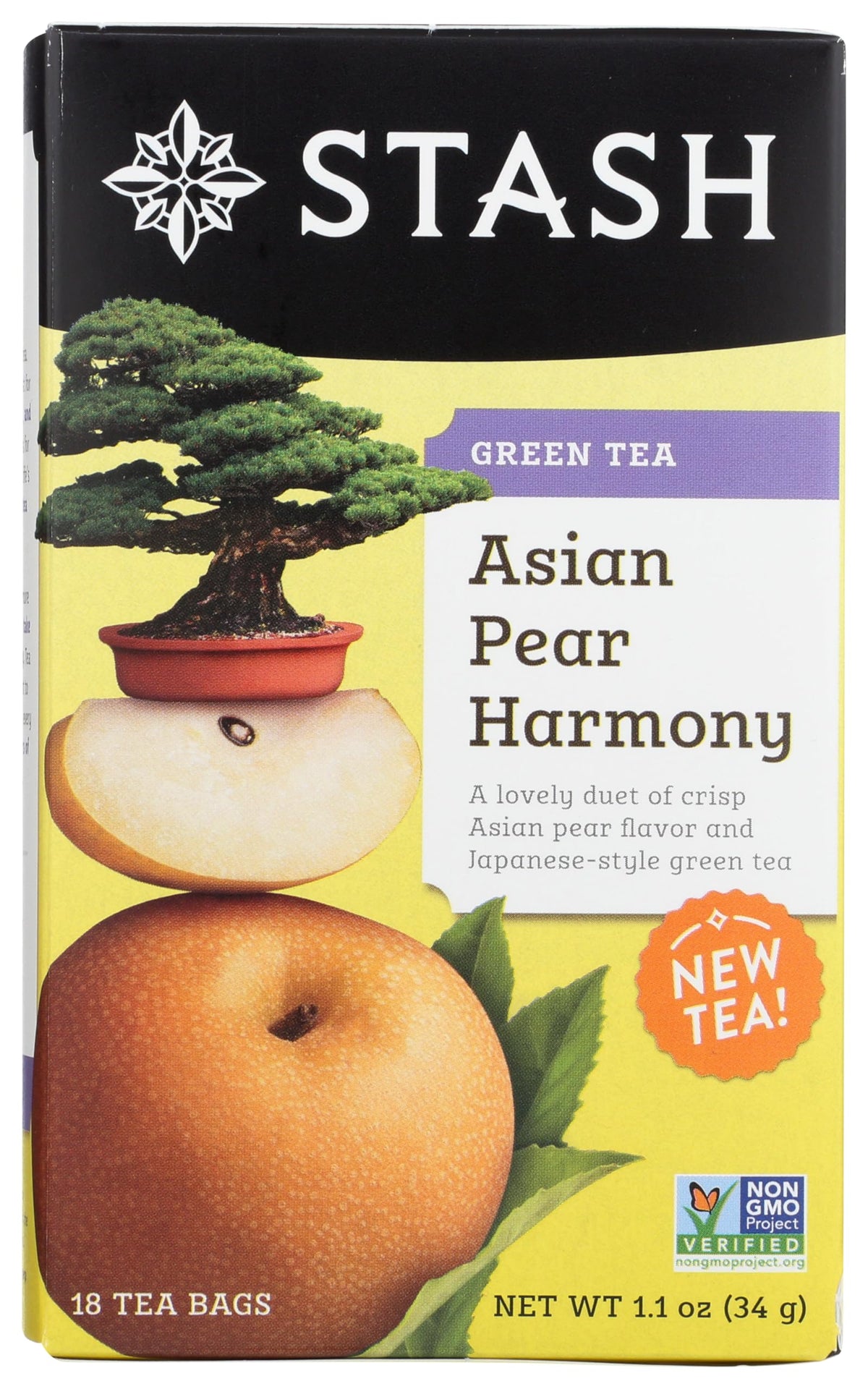 Stash Asian Pear Harmony Green Tea teabags in packaging offer a gentle afternoon ritual.