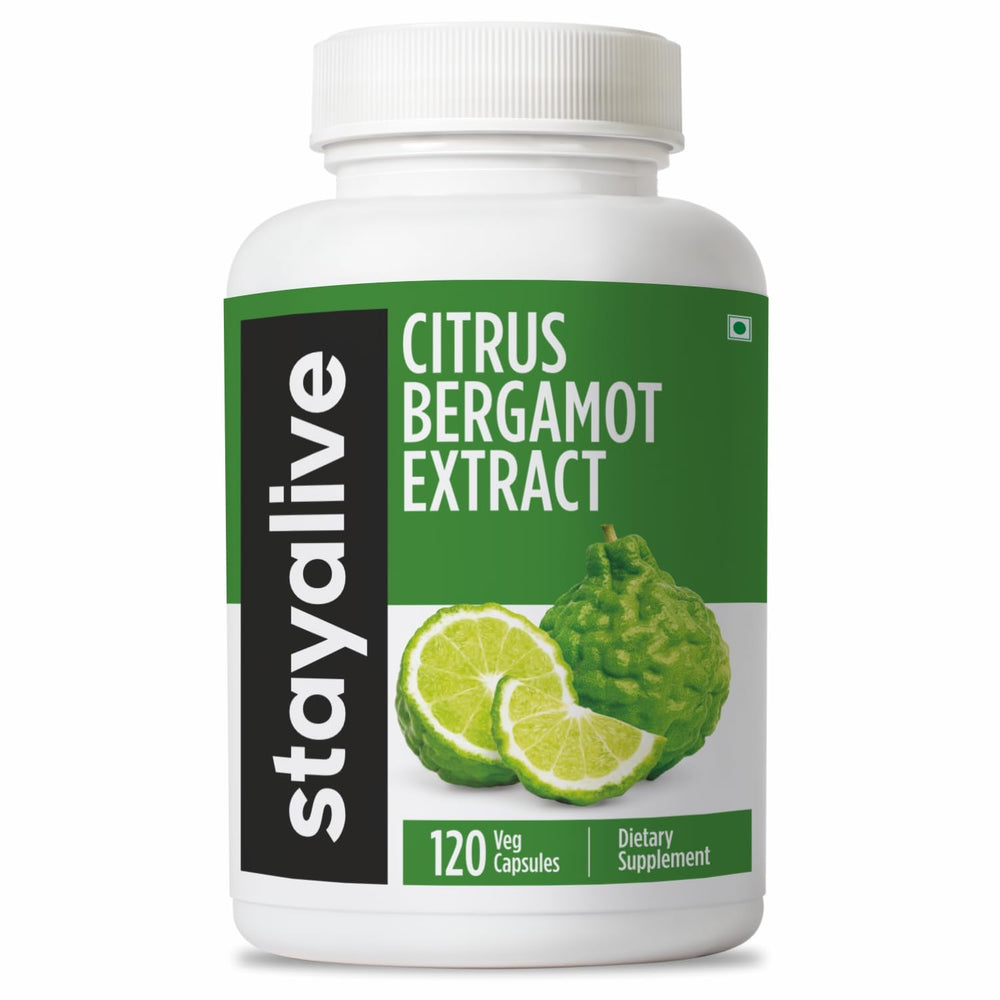 Stay Alive Citrus Bergamot bottle on a kitchen counter for convenient daily citrus bioflavonoids
