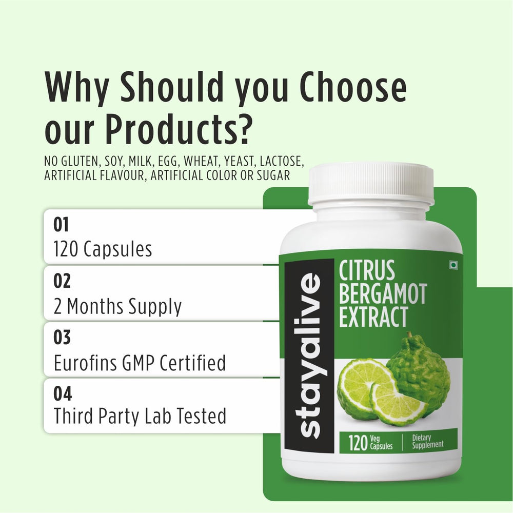 Stay Alive Citrus Bergamot packaging with GMP/ISO certified quality badge