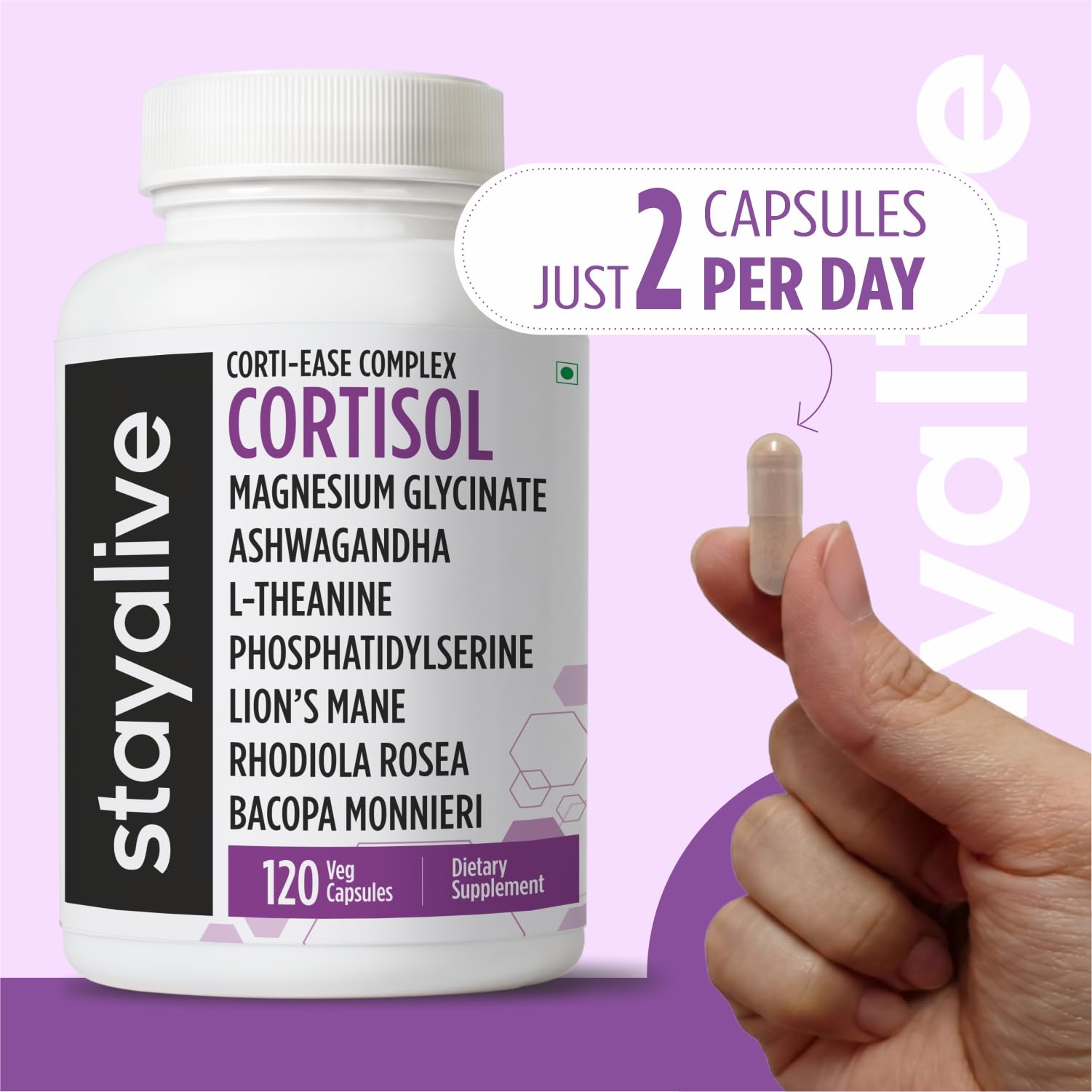 STAY ALIVE Cortisol Manager box packaging ready to ship