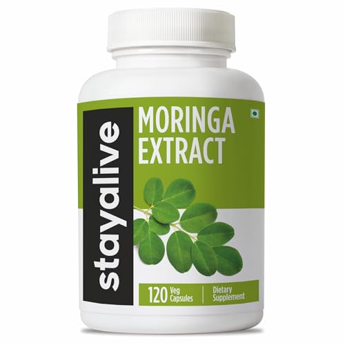 Stay Alive Moringa capsules 1000mg bottle for daily wellness and convenience.