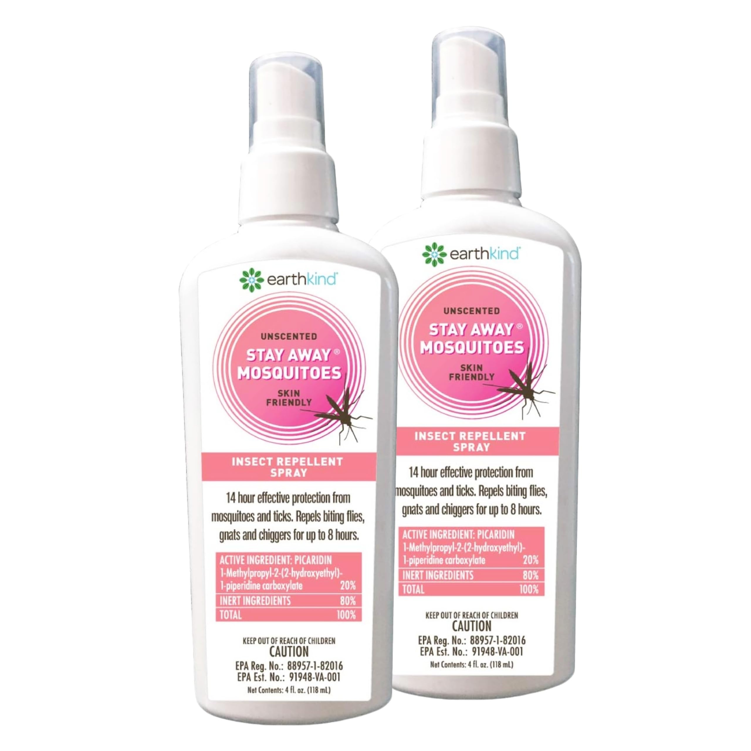 EarthKind Stay Away mosquito repellent spray bottle in 2-pack for extended protection.