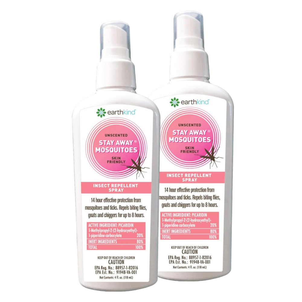 EarthKind Stay Away mosquito repellent spray bottle in 2-pack for extended protection.