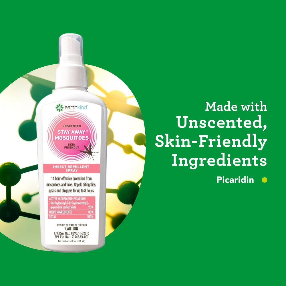 Close-up on Picaridin active ingredient label for extended mosquito protection.