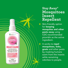 EarthKind Stay Away unscented spray being applied on skin for comfortable daily protection.