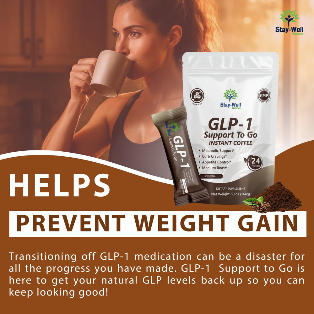 Stay-Well Naturals Slim Coffee GLP-1 cinnamon berberine blend signals sugar-friendly profile.