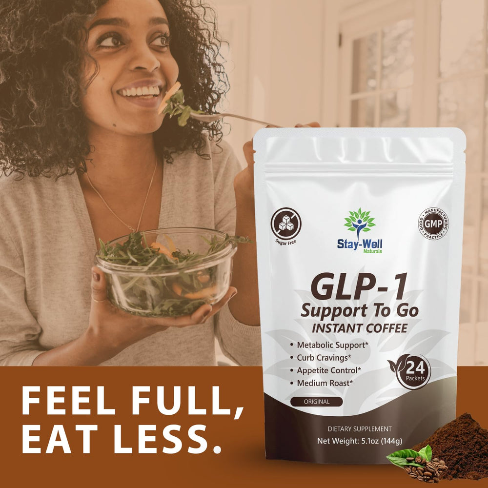 Stay-Well Naturals Slim Coffee GLP-1 package conveys premium quality and blend complexity.