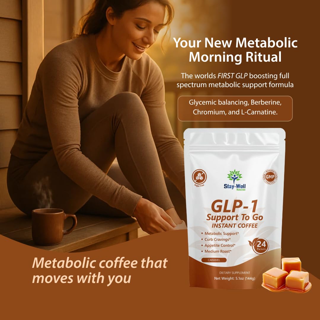Stay-Well Slim Coffee GLP-1 vanilla cup ready for a measured meal.