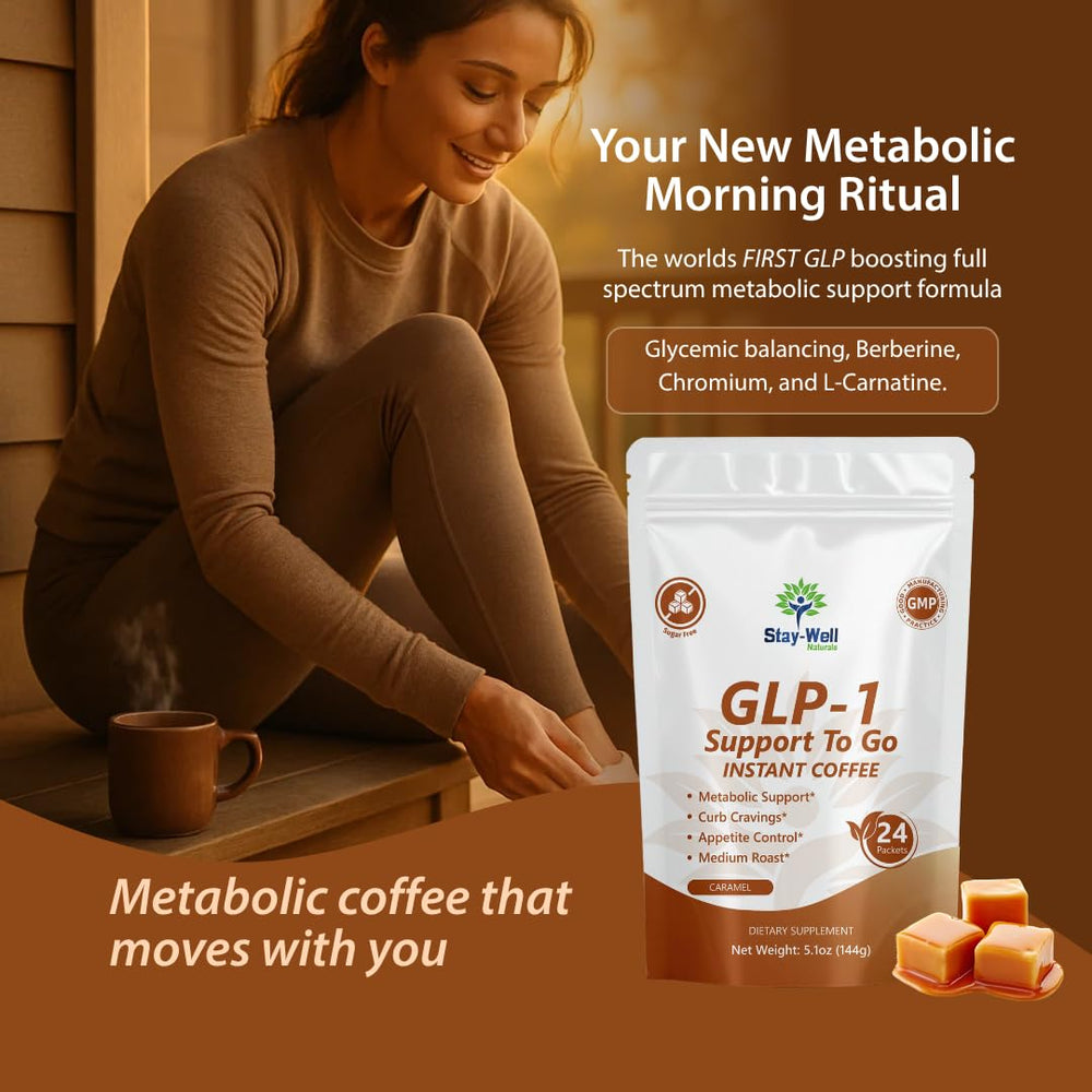 Stay-Well Slim Coffee GLP-1 vanilla cup ready for a measured meal.