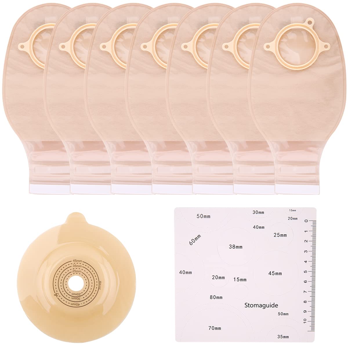 Steawoce 20-piece ostomy supplies pack highlighting cut-to-fit options.