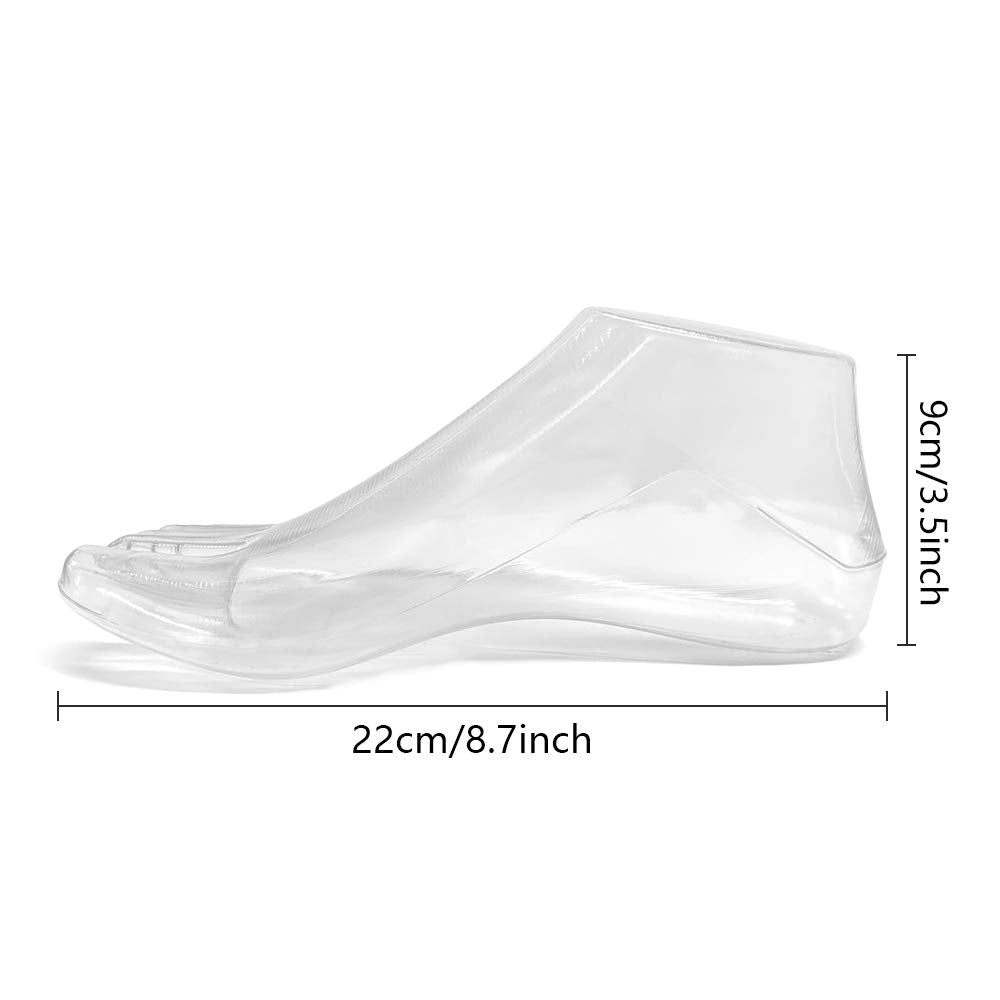 SteelFever foot model front view highlights clear plastic support.