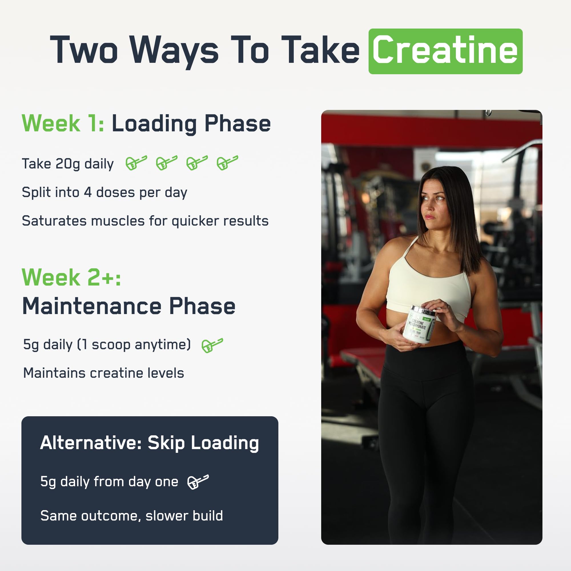 SteelFit Creapure Creatine on gym bench during training session.