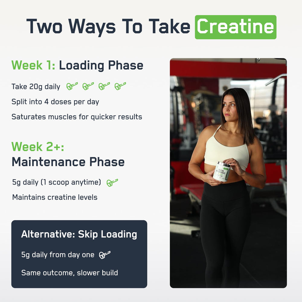 SteelFit Creapure Creatine on gym bench during training session.