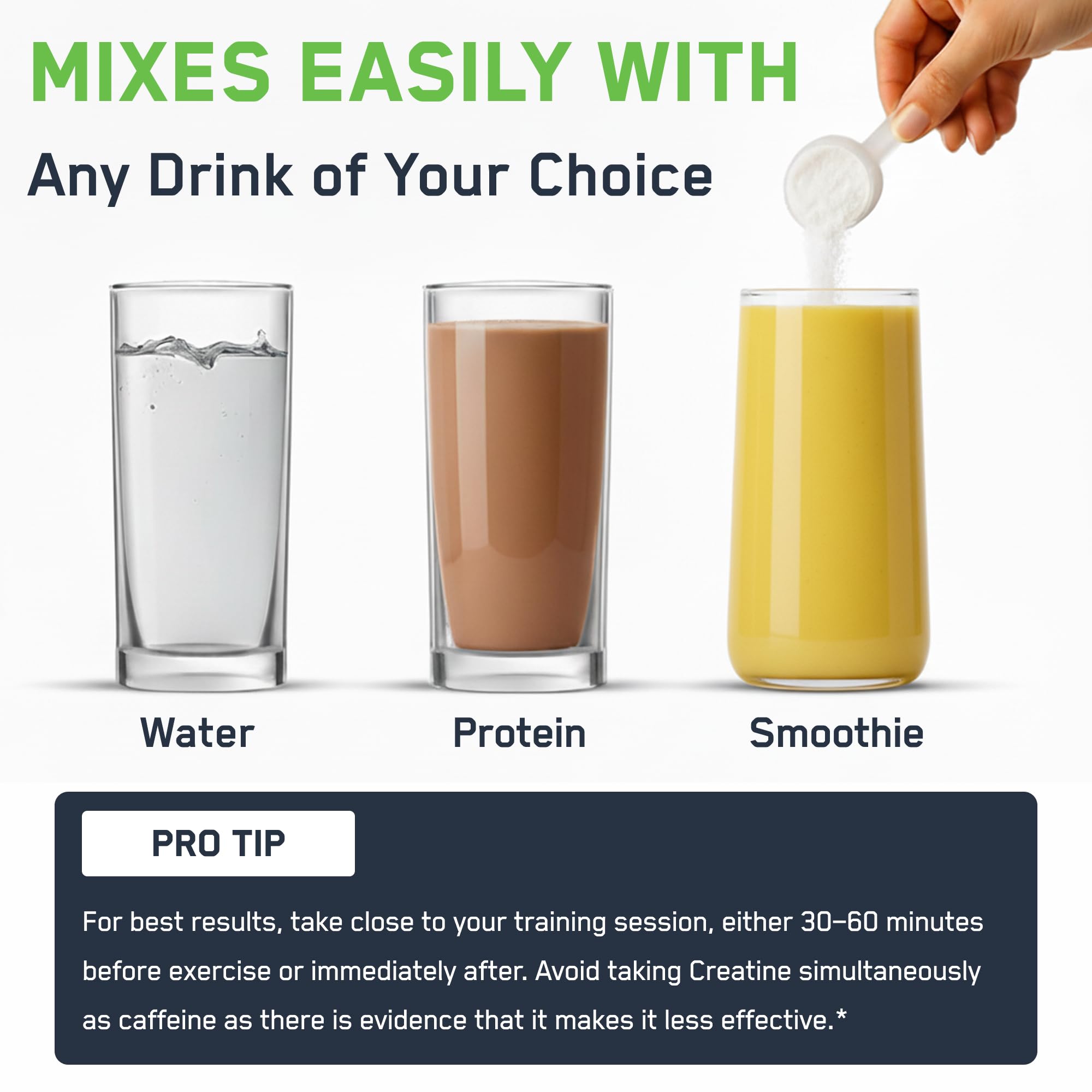 SteelFit Creapure powder mixes easily with cold water for quick hydration.