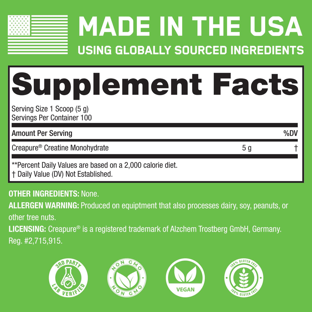 Unflavored SteelFit Creapure powder blends seamlessly into beverages.