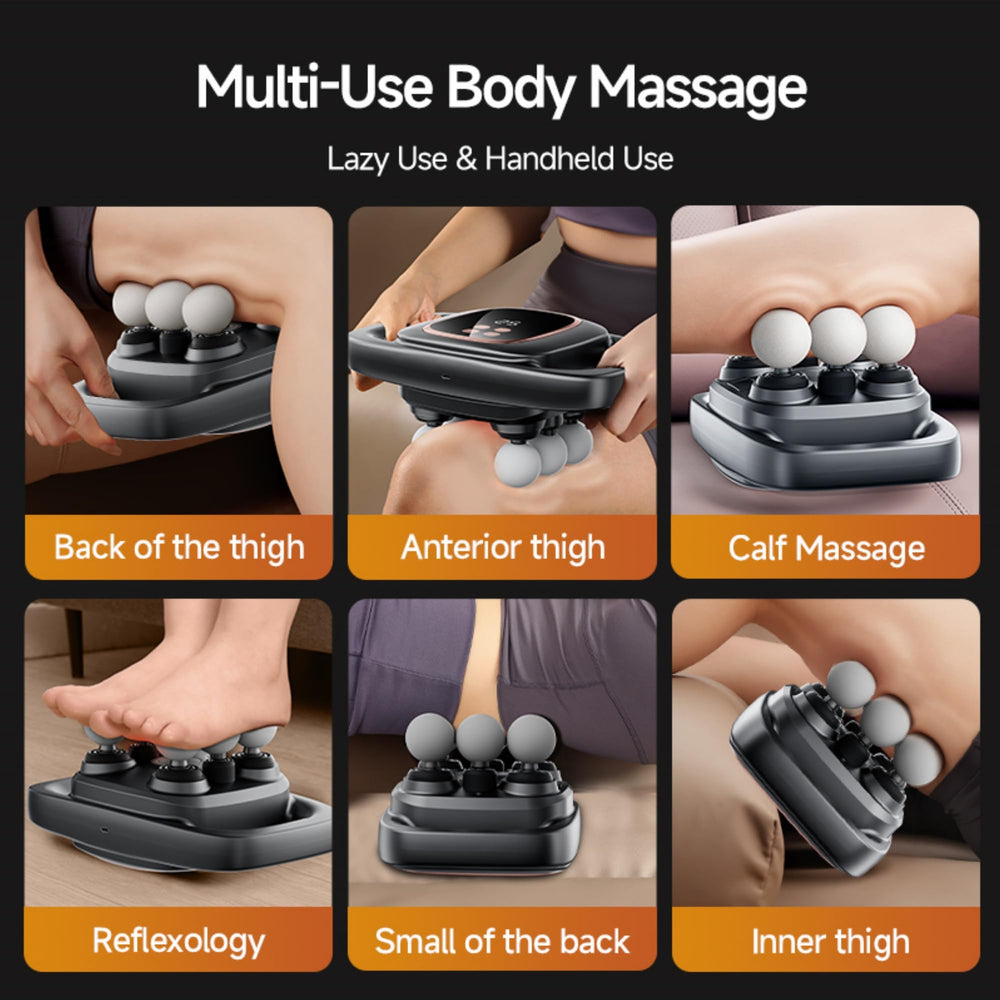 Stellamist 12-head massage gun control-panel image indicates easy mode switching for targeted relief